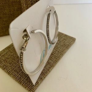 Premier Designs Silver haute hoops with crystal